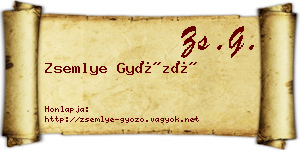 Zsemlye Győző névjegykártya